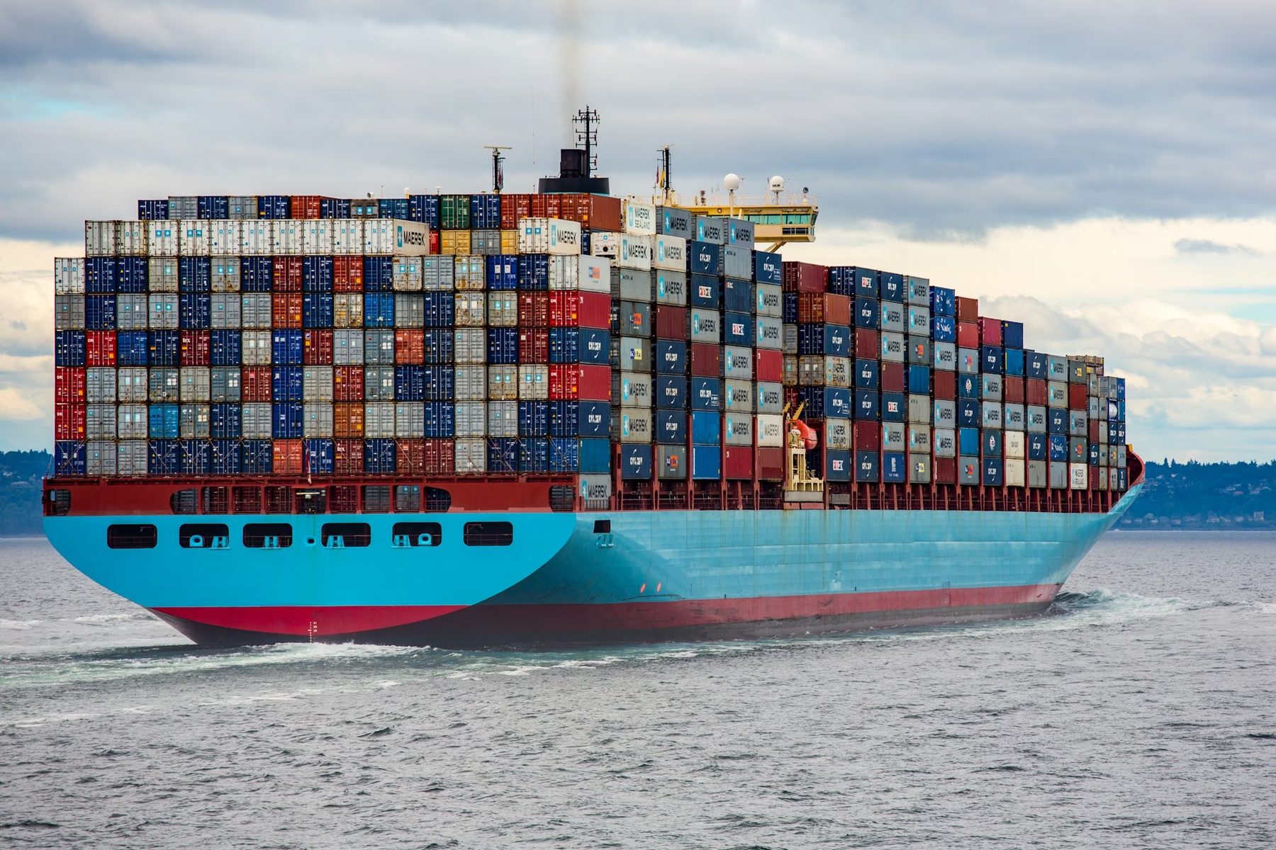 Maersk container ship at sea